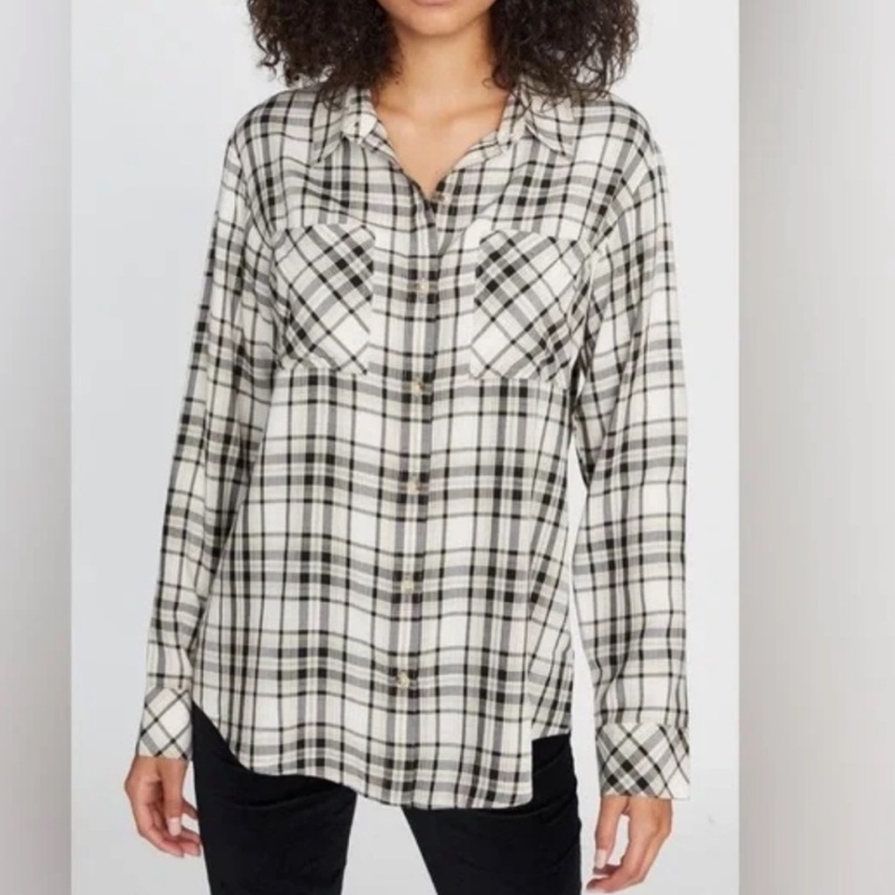 Sanctuary New Generation Boyfriend Plaid Button Front Shirt